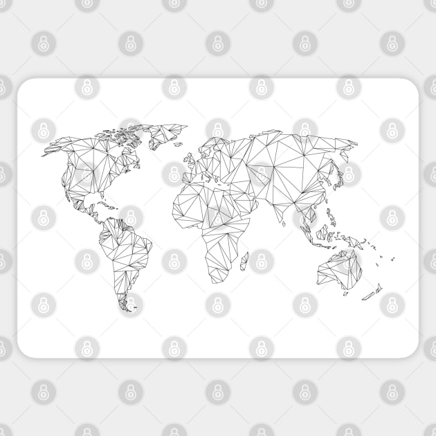 World map Traveller Sticker TeePublic